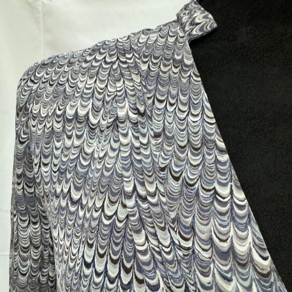 Tory Burch Long Sleeve Marbled Silk Dress - Picture 4 of 10